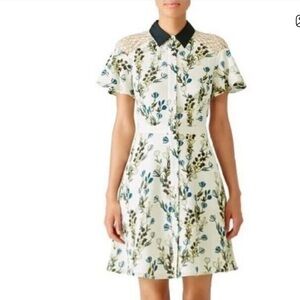 RARE Draper James Lace Floral Silk Cotton Dress